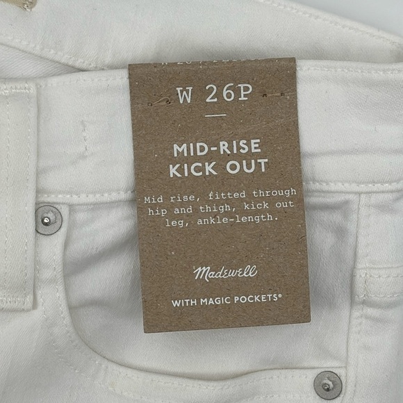 Madewell Petite Kick Out Crop Jeans in Pure White size 26P NWT - Picture 8 of 14
